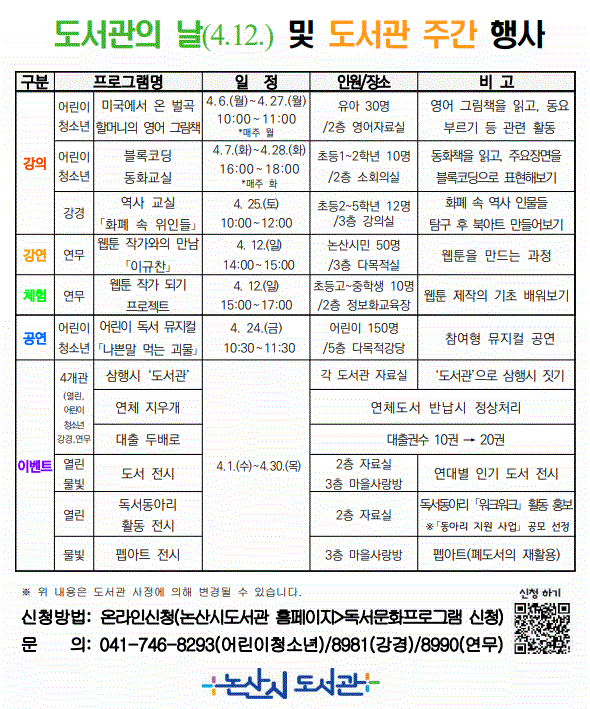 2026년 도서관 주간(4월)